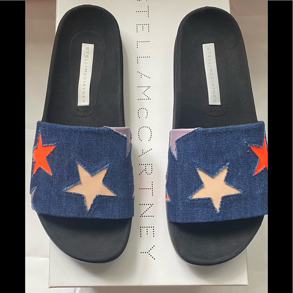 NIB STELLA McCARTNEY Stars Denim Slides